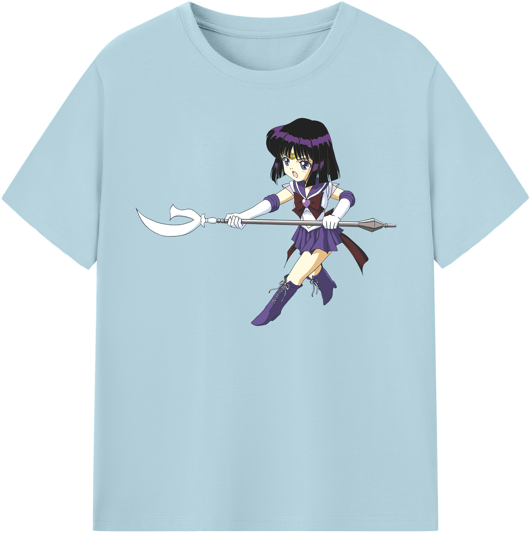 （画像用） 美少女戦士セーラームーン 土萠ほたる Sailor Moon Tomoe Hotaru （セーラーサターン；Sailor Saturn） 綿100％半袖Tシャツ（フロントプリント）